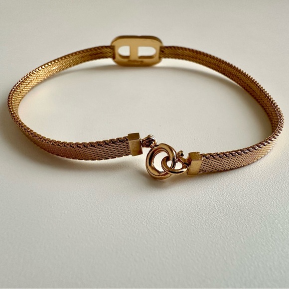 ✨CHRISTIAN DIOR Vintage CD Logo Chain Link Bracelet Gold - Picture 3 of 14